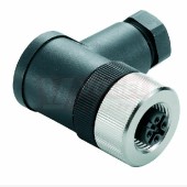 SAIBWT-P-12A-6/8-M12 (st.zn. SAIBW-12/9-(TL) konektor M12/12pin/zás/úhlový, plast.tělo, pájené připojení, A-kódování, pro montáž 0,25mm2, sevření 6-8mm, pozlacené kontakty, IP67 (1925870000)