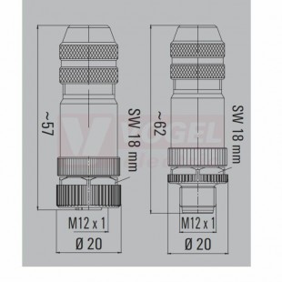 SAISGS-M-4D-6/8-M12 (st.zn. SAISM-4/8S-M12-4P D-COD) konektor M12/4pin/vidl/přímý, kov.tělo, D-kódování, šroubové připojení, pro montáž 0,25-0,75mm2, sevření 6-8mm, pro Industrial Ethernet, pozlacené kontakty, IP67 (1892120000)