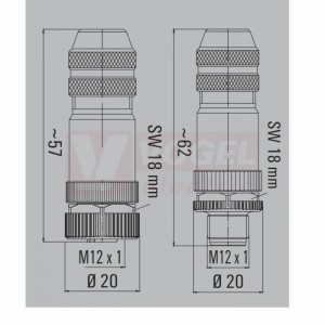 SAISGS-M-4D-6/8-M12 (st.zn. SAISM-4/8S-M12-4P D-COD) konektor M12/4pin/vidl/přímý, kov.tělo, D-kódování, šroubové připojení, pro montáž 0,25-0,75mm2, sevření 6-8mm, pro Industrial Ethernet, pozlacené kontakty, IP67 (1892120000)