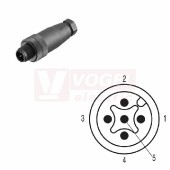 SAISGS-K-5A-4/6-M12 (st.zn. SAIS-5/7-(KV) Konektor M12/5-pin/vidl/přímý, plast.tělo, šroubové připojení, A-kódování, pro montáž 0,14-0,75mm2, sevření 4-6mm, IP67 (1921050000)