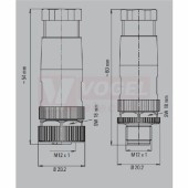 SAIS-5/7-ZF konektor M12/5pin/vidl/přímý, plast.tělo, A-kódování, pružinové připojení, pro montáž 0,25-0,5mm2, sevření 4-6mm, IP67 (1906390000)