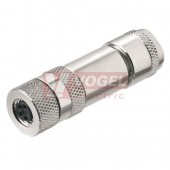 SAIBGS-M-4A-3.5/5.5-M8-IF (st.zn. SAIBM-M8-4P-(IF)  konektor M8/4pin/zás/přímý kov.tělo, stíněné A-kódování, šroubové připojení, pro montáž 0,14-0,5mm2, sevření 3,5-5,5mm, pozlacené kontakty, IP67 (1010090000)
