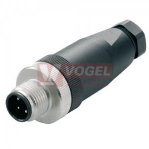SAISGS-P-8A-6/8-M12 (st.zn. SAIS-8/9) konektor M12/8pin/vidl/přímý, plast.tělo A-kódování, šroubové připojení, pro montáž 0,14-0,75mm2, vývod Pg9 sevření 6-8mm (1836970000)