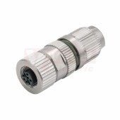 SAIBGI-M-2B-4.5/8.8-M12 (st.zn. SAIB-4-IDC-M12B-COD) konektor M12/3pin/zás/přímý, kov.tělo, stíněné B-kódování, šroubové připojení, pro montáž 0,34-0,75mm2, sevření 7-8,8mm, IP67 (1864740000)