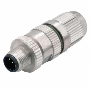 SAISGI-M-2B-4.5/8.8-M12 (st.zn. SAIS-4-IDC-M12B-COD) konektor M12/3pin/vidl/přímý, kov.tělo, stíněné B-kódování, šroubové připojení, pro montáž 0,34-0,75mm2, sevření 7-8,8mm, IP67 (1864730000)
