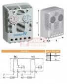 FLZ 541 0..60°C dvojitý termostat, NO/NC mžik.kontakt, 240VAC/10A (7940025827)
