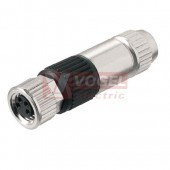 SAIBGI-P-4A-3.2/5.4-M8 (st.zn. SAIB-4-IDC-M8 small)  konektor M8/4pin/zás/přímý A-kódování, plast.tělo s kov.vývodkou, samozářezový, pro montáž 0,14-0,34mm2, sevření 3,2-5,4mm, IP67 (1784050001)