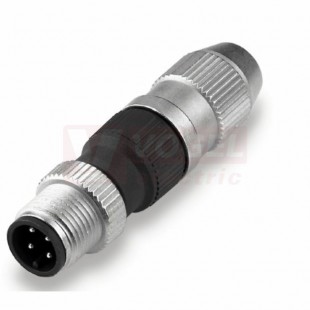 SAIS-4-IDC-M12 small konektor M12/4pin/vidl/přímý, kov.tělo, A-kódování, spojení posunutí izolace, pro montáž 0,14-0,34mm2, sevření 2,9-5,1mm, IP67 (1781550001)