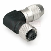 SAIBWI-P-4A-4/5.1-M12 (st.zn. SAIBW-4-IDC M12) konektor M12/4pin/zás/úhlový, plast.tělo s kov.vývodkou, A-kódování, připojení spojením posunutí izolace, pro montáž 0,25-0,5mm2, sevření 4-5,1mm, IP67 (1812890000)