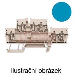 ZDK 2,5/3AN BL svorka řadová, pružinová, 2-patrová 1/2, sv.modrá, š=5,1mm (1924500000)