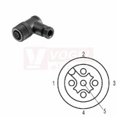 SAIBWS-K-5A-4/6-M12 (st.zn. SAIBW-5/7-(KV) konektor M12/5pin/zás/úhlový, plast.tělo, šroubové připojení, A-kódovaní, pro montáž 0,14-0,75mm2, sevření 4-6mm, IP67 (1962630000)