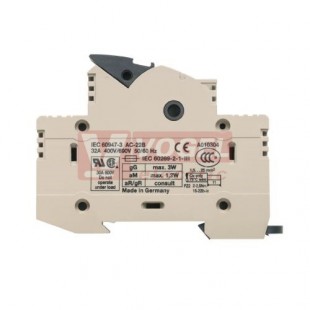 WSI 25/1 10x38/LED svorka pojistková výklopná 1p., max.32A/690V, do 25mm2, béžová, LED indikace, šroubová (1966060000)