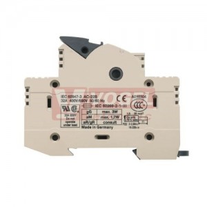 WSI 25/1 10x38/LED svorka pojistková výklopná 1p., max.32A/690V, do 25mm2, béžová, LED indikace, šroubová (1966060000)