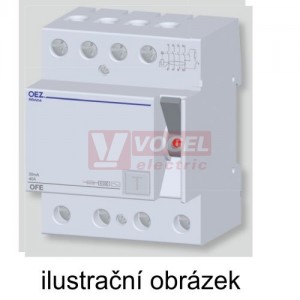 Chránič 3P+N  25A 300mA, OFE-25-4-300AC (6kA) typ AC Minia