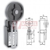 KSAP3T5200W02 Koncový spínač s nastavitelnou ozubenou pákou a gum. kladkou pr.50mm, 2V, bez mžikové funkce, kabel.vstup 1xPG11, 126,5-186,5x30x30,3mm, IP65