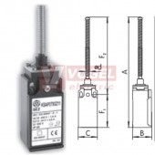 KSAP3T93Z11 Koncový spínač ovládaný pružinou pr.7mm, 1Z+1V, s mžikovou funkcí, kabel.vstup 1xPG11, 170x30x30,3mm, IP65