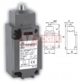 KSBP5H11Z02 Koncový spínač s čepem pr.10mm, 2V, s mžikovou funkcí, kabel.vstup 1x M20, 104x40,5x41, IP65