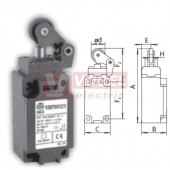 KSBP5H31W03 Koncový spínač s pákou a kladkou pr.22mm, nylónová rolna, 3V, bez mžikové funkce, kabel.vstup 1x M20, 121x40,5x41, IP65
