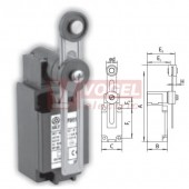 KSBP5H52W30 Koncový spínač s nastavitelnou pákou a kladkou pr.22mm, nerezová rolna, 3Z, bez mžikové funkce, kabel.vstup 1x M20, 135-191x40,5x41, IP65