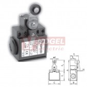 KSDP3T41X11 Koncový spínač s pákou a nylónovou kladkou 18mm, 1Z+1V, bez mžikové funkce, bez přesahu, kabel.vstup 2xPG11, 99x33x57mm, IP65