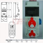 ROS 5/FI-01 EM zásuvková rozvodnice s elektroměrem IP54