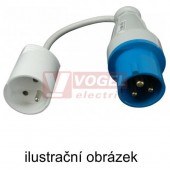 Adaptér SA-1S průmyslová vidlice 1632 3P/16A/IP44/400V na domovní zásuvku 3P/16A/230V SCHUKO