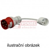 Adaptér SA-2S průmyslová vidlice 1653 5P/16A/IP44/400V na domovní zásuvku 3P/16A/230V SCHUKO