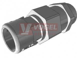 PG 11 vývodka PAGOB-12P11ZA, přímá, černá, s vnějším závitem, IP54, PA6, pro chráničku NW12 (Z=upnutí i kabelu 5-10 mm)