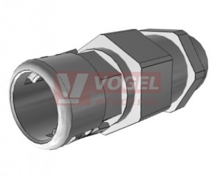 PG 13,5 vývodka PAGOB-12P13ZA, přímá, černá, s vnějším závitem, IP54, PA6, pro chráničku NW12 (Z=upnutí i kabelu 6-12 mm)