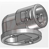 PAFOG-17 přírubový konektor, úhlový 90°, šedý, IP54, PA6, pro chráničku NW17