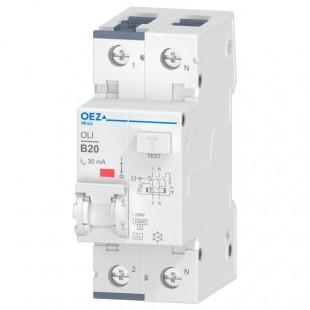 Chránič komb. 1P+N  20A B  30mA OLI-20B-1N-030A (10kA) typ A Minia