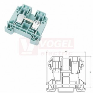 RSA 35A svorka řadová SM, rozsah upnutí vodiče 2,5-35mm2, š=16,5mm, v=58,9mm, d=65mm,  IP20