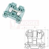 RSA 35A svorka řadová SM, rozsah upnutí vodiče 2,5-35mm2, š=16,5mm, v=58,9mm, d=65mm,  IP20