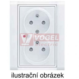 DA-275 PP TIME 02  zásuvka 2-nás. s přepěť.ochrannou, typ 3 (optická sign.poruchy) VÝROBA UKONČENA
