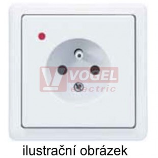 DA-275 PP1 K B1 bílá  zásuvka 1-nás. s přepěť.ochrannou, typ 3 (optická sign.poruchy)