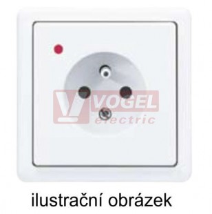 DA-275 PP1 K B2 smetanová  zásuvka 1-nás. s přepěť.ochrannou, typ 3 (optická sign.poruchy) VÝROBA UKONČENA