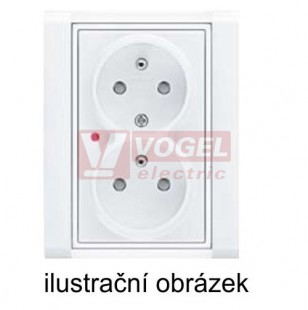DA-275 PPOA TIME 02  zásuvka 2-nás. s přepěť.ochrannou, typ 3 (optická sign.poruchy) VÝROBA UKONČENA
