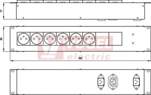 RACK-PROTECTOR UPS X6 zásuvka 6-nás. s přepěť.ochr., typ 3, do 19" stojanů (ochr.UPS zdrojů) VÝROBA UKONČENA