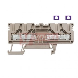 PDU 2,5/4/2X2AN svorka řadová PUSH-IN béžová 2/2, 800V/32A, š=5,1mm (1022220000)