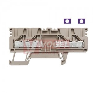 PDU 2,5/4/2X2AN svorka řadová PUSH-IN béžová 2/2, 800V/32A, š=5,1mm (1022220000)