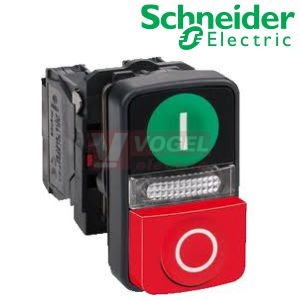 XB5AW73731G5 Ovládač stiskací dvoutlačítkový s návratem, ZE "I" lícující/RU "O" s přesahem, LED 120VAC/DC, kontakty 1Z+1V