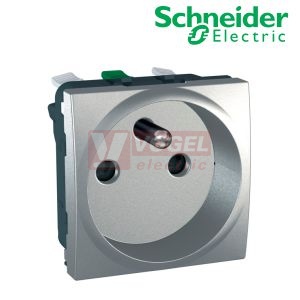 MGU305930 Unica - Zásuvka 230V/16A, 2P+PE, clonky, bezšroubová, Aluminium