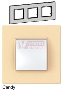 MGU470636 Krycí rámeček 3-nás., Candy (UNICA Quadro), VÝROBA UKONČENA