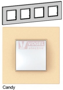 MGU470836 Krycí rámeček 4-nás., Candy (UNICA Quadro), VÝROBA UKONČENA
