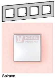 MGU470837 Krycí rámeček 4-nás., Salmon (UNICA Quadro), VÝROBA UKONČENA