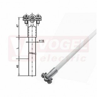 ITVc 43 Izolační tyč oddáleného hromosvodu FeZn pro vodič 430mm (VP140)