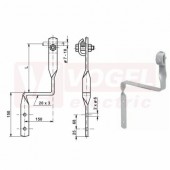 PV 13 Cu  podpěra vedení pod krytinu na svahu, upevnění vodiče na taškových střechách, délka 150mm (V780)