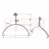 PV 15b N podpěra vedení na hřebenáče nerez, š=250-270mm, v=100mm, upevnění vodiče na hřebenu střechy (např. Beta, Bramac a PV 15c pro starší typ Bobrovky) (VN2195)