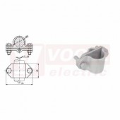 SJ 2b    svorka k zemnící tyči Fe/Zn, drát o pr.7-10mm, druhá strana pr.25mm, připojení zemnící pásky + vodiče k zemnící tyči v podélném směru  (V070)