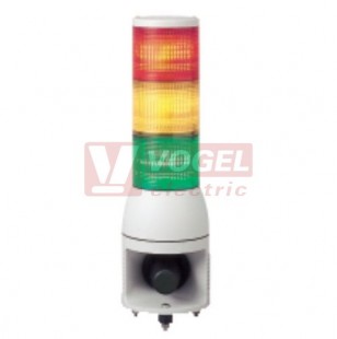 XVC1M3HK Smontovaný signální sloup, 100mm, LED, 100-240V, RU, OR, ZE, siréna/trvalé/blikající,102dB